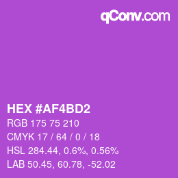カラーコード: HEX #AF4BD2 | qconv.com