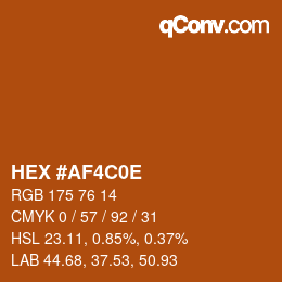 Color code: HEX #AF4C0E | qconv.com