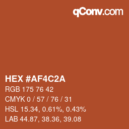 Color code: HEX #AF4C2A | qconv.com