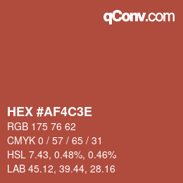 Color code: HEX #AF4C3E | qconv.com