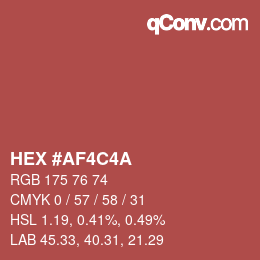 Color code: HEX #AF4C4A | qconv.com