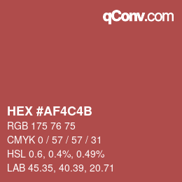 Color code: HEX #AF4C4B | qconv.com