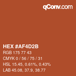 Color code: HEX #AF4D2B | qconv.com