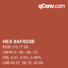 Color code: HEX #AF4D3B | qconv.com