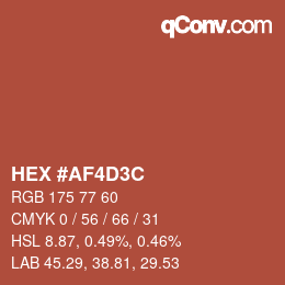 Farbcode: HEX #AF4D3C | qconv.com
