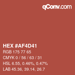 Color code: HEX #AF4D41 | qconv.com