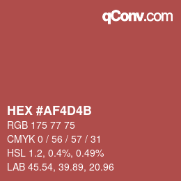 Color code: HEX #AF4D4B | qconv.com