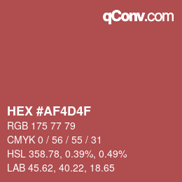 颜色代码: HEX #AF4D4F | qconv.com