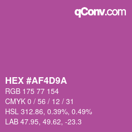 カラーコード: HEX #AF4D9A | qconv.com