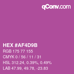 Color code: HEX #AF4D9B | qconv.com