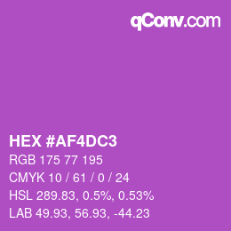 カラーコード: HEX #AF4DC3 | qconv.com
