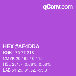 カラーコード: HEX #AF4DDA | qconv.com