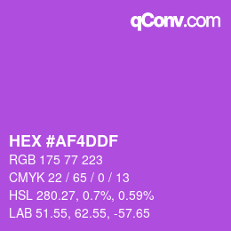 カラーコード: HEX #AF4DDF | qconv.com