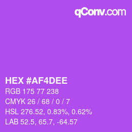 カラーコード: HEX #AF4DEE | qconv.com