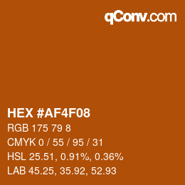 Color code: HEX #AF4F08 | qconv.com