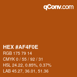 Color code: HEX #AF4F0E | qconv.com