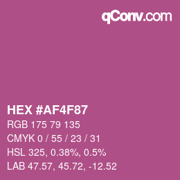 カラーコード: HEX #AF4F87 | qconv.com