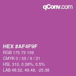 カラーコード: HEX #AF4F9F | qconv.com