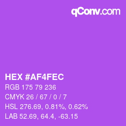 カラーコード: HEX #AF4FEC | qconv.com