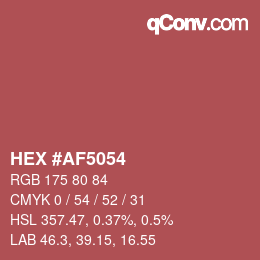 カラーコード: HEX #AF5054 | qconv.com