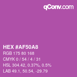 颜色代码: HEX #AF50A8 | qconv.com