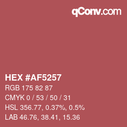 Color code: HEX #AF5257 | qconv.com
