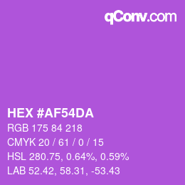 Color code: HEX #AF54DA | qconv.com
