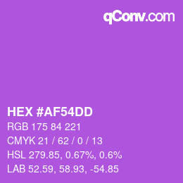 カラーコード: HEX #AF54DD | qconv.com