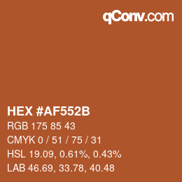 Color code: HEX #AF552B | qconv.com