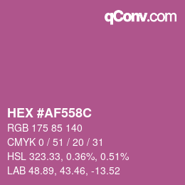 Color code: HEX #AF558C | qconv.com