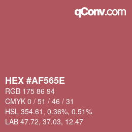 Color code: HEX #AF565E | qconv.com