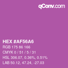 Farbcode: HEX #AF56A6 | qconv.com
