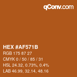 Color code: HEX #AF571B | qconv.com