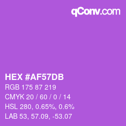 颜色代码: HEX #AF57DB | qconv.com