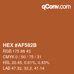 Color code: HEX #AF582B | qconv.com