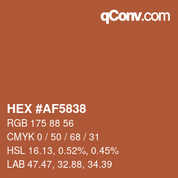 Color code: HEX #AF5838 | qconv.com