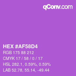 カラーコード: HEX #AF58D4 | qconv.com