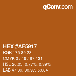 Color code: HEX #AF5917 | qconv.com