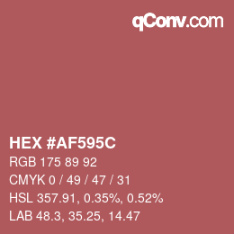 Color code: HEX #AF595C | qconv.com