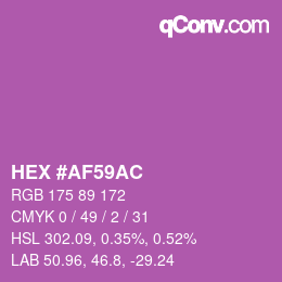 カラーコード: HEX #AF59AC | qconv.com
