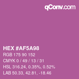 颜色代码: HEX #AF5A98 | qconv.com