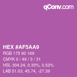 Farbcode: HEX #AF5AA9 | qconv.com