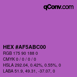 Farbcode: HEX #AF5ABC00 | qconv.com