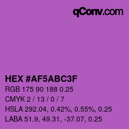 Code couleur: HEX #AF5ABC3F | qconv.com