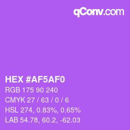 Color code: HEX #AF5AF0 | qconv.com