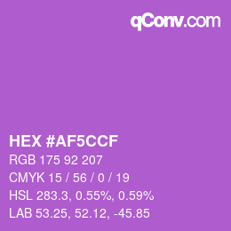 カラーコード: HEX #AF5CCF | qconv.com