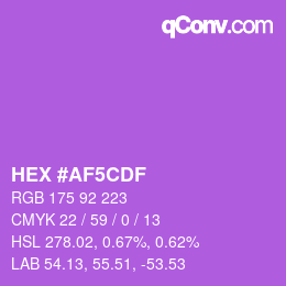 Color code: HEX #AF5CDF | qconv.com