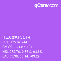 Color code: HEX #AF5CF4 | qconv.com