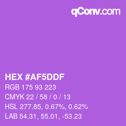 カラーコード: HEX #AF5DDF | qconv.com