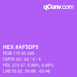 Color code: HEX #AF5DF5 | qconv.com